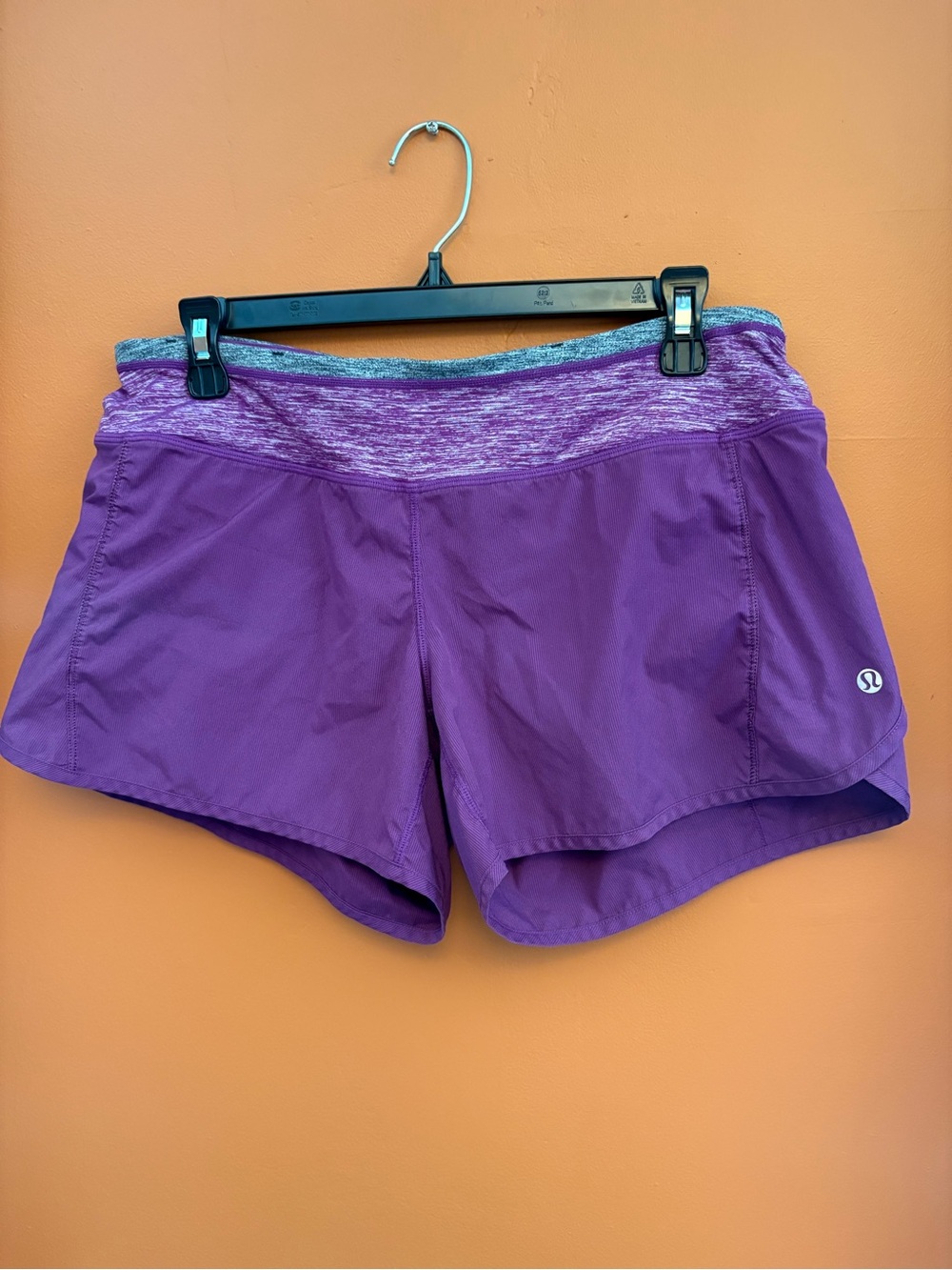 lululemon athletica Purple Athletic Shorts with Heathered Waistband